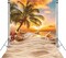 5X7ft Polyester Summer Beach Seaside Sunset Backdrop Tropical Hawaiian Ocean Palm Tree Photography Background for Aloha Luau Party Decoration Supplies Banner Photo Booth Props